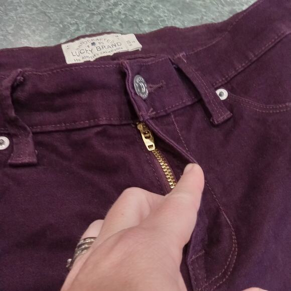 Lucky Brand Womens Purple Merlot Brooke Velvet Jegging Dynamic Stretch Size 6/28 - Picture 5 of 13